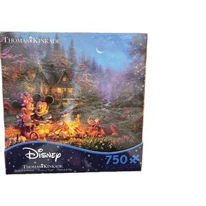 Disney Thomas Kinkade 750 Piece Jigsaw Puzzle Mickey and Minnie Preowned Used